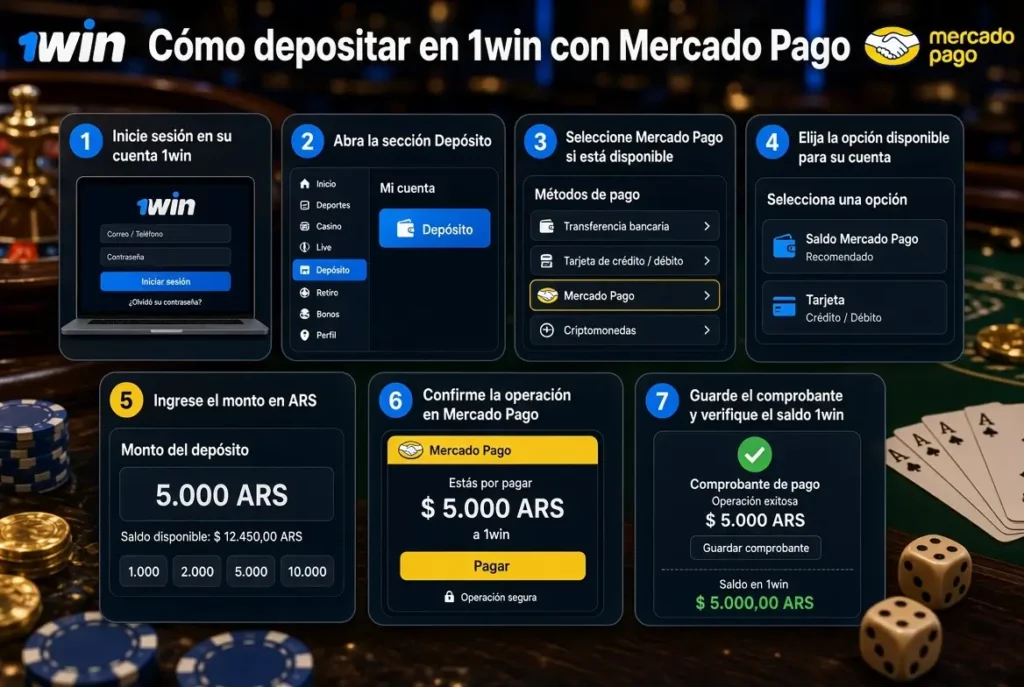 Cómo depositar en 1win con Mercado Pago