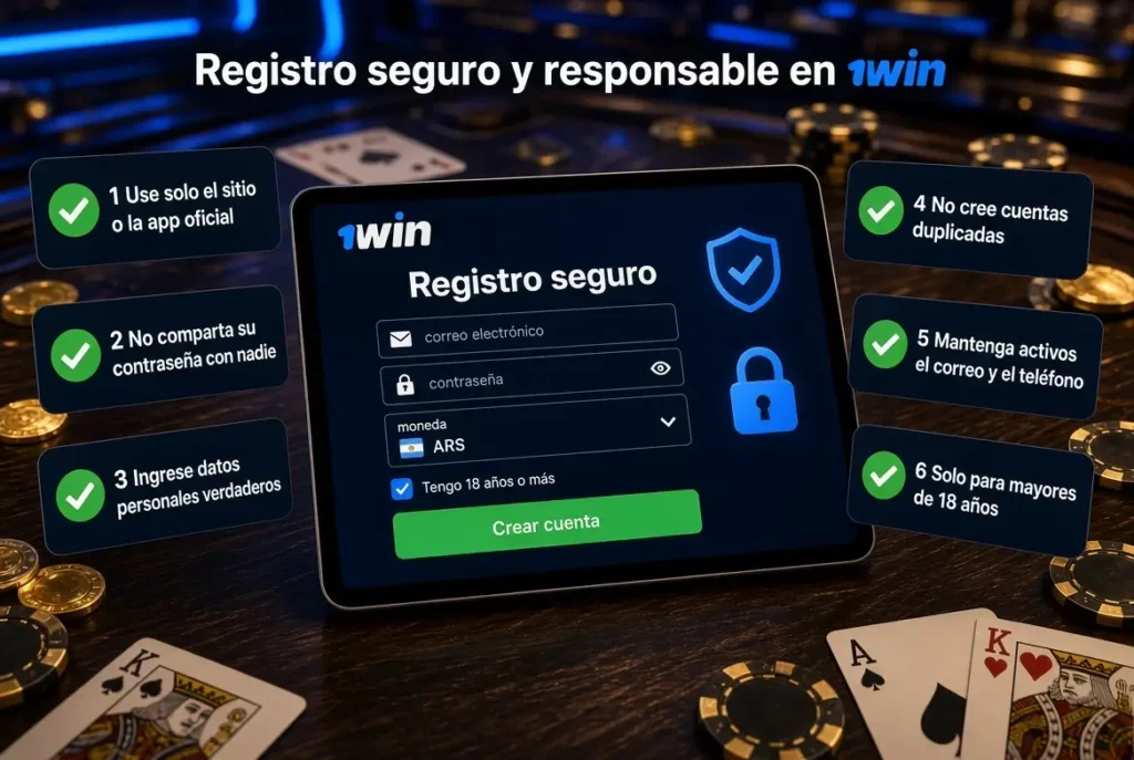 Registro seguro y responsable en 1Win 